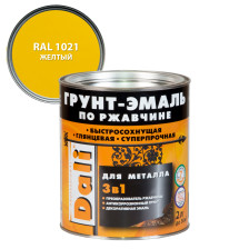 Грунт-эмаль по ржавчине гладкая желтая RAL 1021 (2л) Dali
