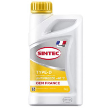Антифриз SINTEC OEM FRANCE TYPE-D -40 1кг желтый