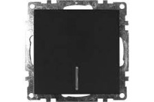 Выключатель 1-м скрытой установки с индикатором Катрин GLS10-7101-05 черный
