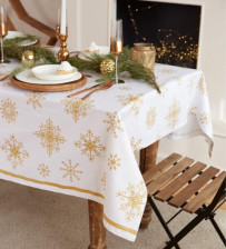 Скатерть "Этель" Золотые снежинки" Размер: 149х220
