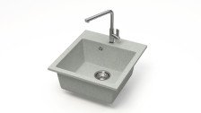 Мойка 465х505 искусственный камень светло-серый 38/Q10