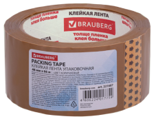 Скотч упаковочный 48 мм х 66 м Brauberg коричневый 45 мкм