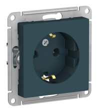 Розетка 1-м скрытой установки с заземлением Atlas Design ATN000843 изумруд
