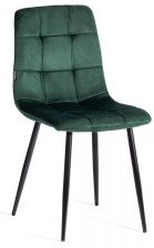 Стул CHILLY  (JSC-220) велюр/металл, Dark Green (темно-зелёный)/черный