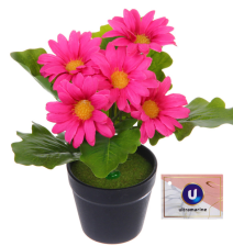 Цветочная композиция Поцелуй лета Хризантема ярко-розовая 20см 951-577