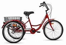 Велосипед трехколесный AIST Cargo 1.1, 1 скорость красный ( 24")