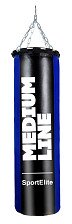 Мешок боксерский SportElite Medium Line 70см, D30, 25 кг, сине-черный