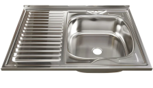 Мойка накладная 60х80 (0,4) h=160 Л Mixline