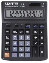 Калькулятор настольный 12 разрядный STF-444-12 Staff двойное питание 199х153 мм черный