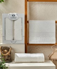 Набор полотенец махровых 2 шт 50х90 + 70х140 кремовый Kasmir Two Dolphins