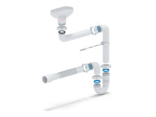 Сифон с разрывом потока с гофрой смещеный АНИ DR5015