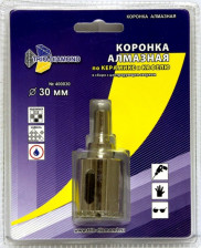 Коронка алмазная по кафелю и керамике 30мм TRIO DIAMOND с центрирующим сверлом 400030
