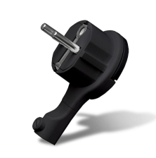 Вилка-невидимка универсал 16А 250В с з/к черная