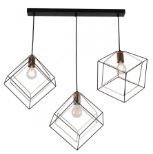 Люстра IM MD 0830-3-P BK+FGD H1000 D700 3х60W E27