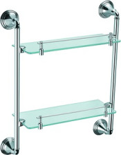 Полка стеклянная 2-ярусная FIXSEN Best 33х12х35см FX-71622