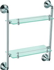 Полка стеклянная 2-ярусная FIXSEN Best 33х12х35см FX-71622