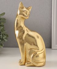 Статуэтка Кошка золотая 11,5х7,5х20,5см 10583296