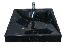 Раковина для установки над стиральной машиной Твист -60 чёрная мрамор