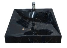 Раковина для установки над стиральной машиной Твист -60 чёрная мрамор