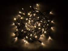 Гирлянда линейная,  200 LED 2700К, с эффектом стробов, 20 м +1.5м черный шнур, IP65 CL44 