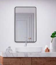 Зеркало Incanto 600х1000 с подсветкой, бесконтактный сенсор, черный декор, гор и верт