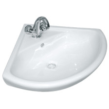 Раковина угловая Элегия белая с обрамлением перелива