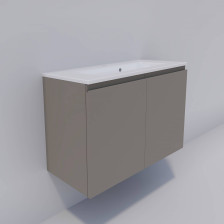 Тумба Mio Casa VITA DOORS Cappuccino 80 см бежевая матовая 610803 / Раковина VITA 80 см (La Fenice)