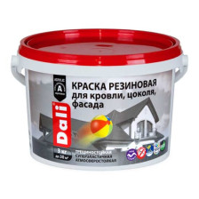 Краска резиновая для кровли, цоколя и фасада черная 3кг Dali