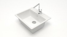 Мойка 570х505 искусственный камень белый 9/G31
