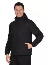 Куртка Азов с капюшоном, софтшелл, чёрный, размер 48-50/182-188