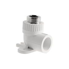 Уголок полипропиленовый комбинированный с креплением D20-1/2 наружная резьба Vekplast