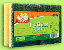 Губка для посуды Умничка 2шт профиль ДУЭТ