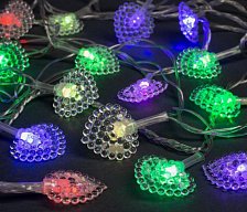 Гирлянда "Метраж" 5 м с насадками “Сердце малое”, нить силикон, LED-20-220V, моргает, RG/RB 1080381