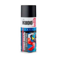 Грунт-эмаль аэрозольный для пластика черный 520 мл KUDO