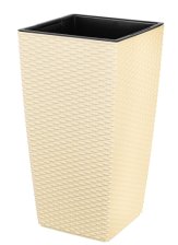 Кашпо Камелия 9/20л РОТАНГ слоновая кость