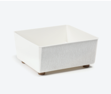 Кашпо квад Diva 39х75см 96л белый с вкладышем