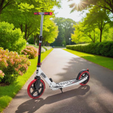 Самокат для детей NOVATRACK POLIS сталь+пластик, складной, ватер стикер, колеса 230/200 мм PU, красный