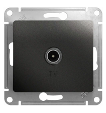 Розетка TV 1-м скрытой установки Glossa GSL000791 1DB антрацит