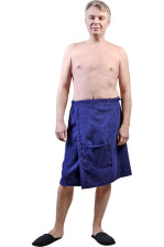 Килт мужской махровый 64х142 синий ДМ