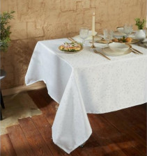 Скатерть Этель "Золотые звезды" белая Цвет: Белый, Размер: 150х220