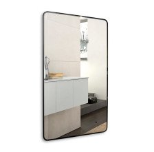 Зеркало Incanto-BLACK 600х1000 -3 с подсветкой, часы, подогрев, сенсорный выключатель
