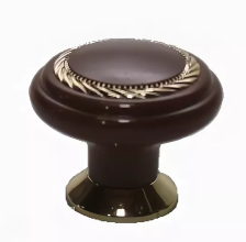 Ручка-кнопка К4 коричневый+золотой