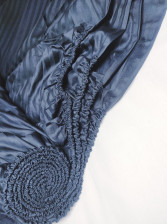 Простынь на резинке страйп-сатин 160х200х28 см синий Mariya DeLuxe