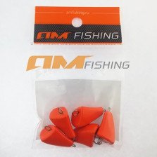 Грузило AM Fishing Незацепляйка разборная красная d-0.5мм 4гр