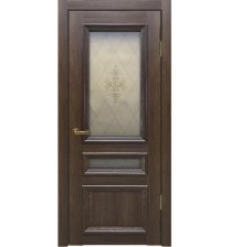 Дверное полотно ДО 900 Вероника-3 экошпон Дуб оксфордский стекло  худ (Luxor)