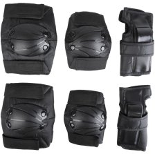 Защита 5-659811 детская для скейта/самоката/роликов, комплект локоть+колено+запястье, черная VENTURA