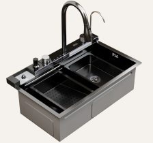 Мойка врезная 75х46 см h=215 V2.0 черный графит Mixline