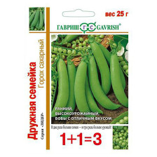 Семена Горох Дружная семейка (сахарный) серия1+1/25г(Гавриш)