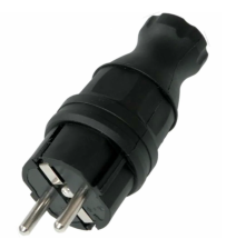 Вилка прямая каучук 2Р+РЕ 230V 16A IP44 DYNEL