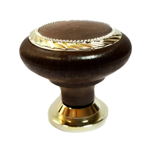 Ручка-кнопка К4 махагон+золотой